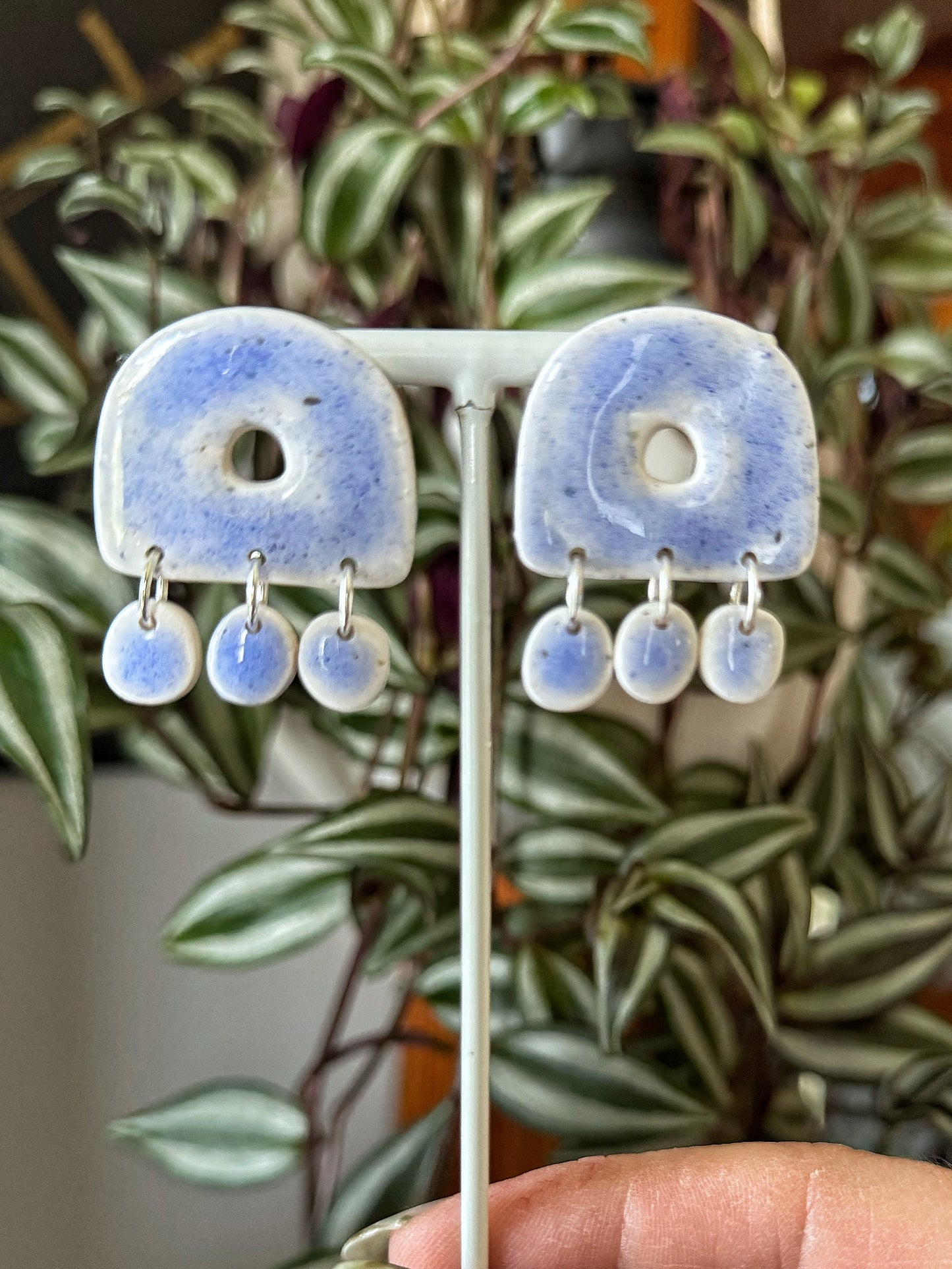 Blue Faux Ceramic Studs