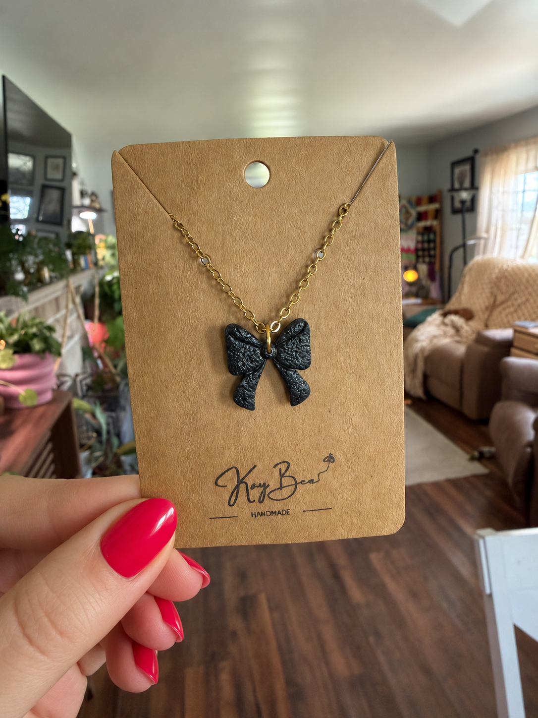 Black Bow Necklace