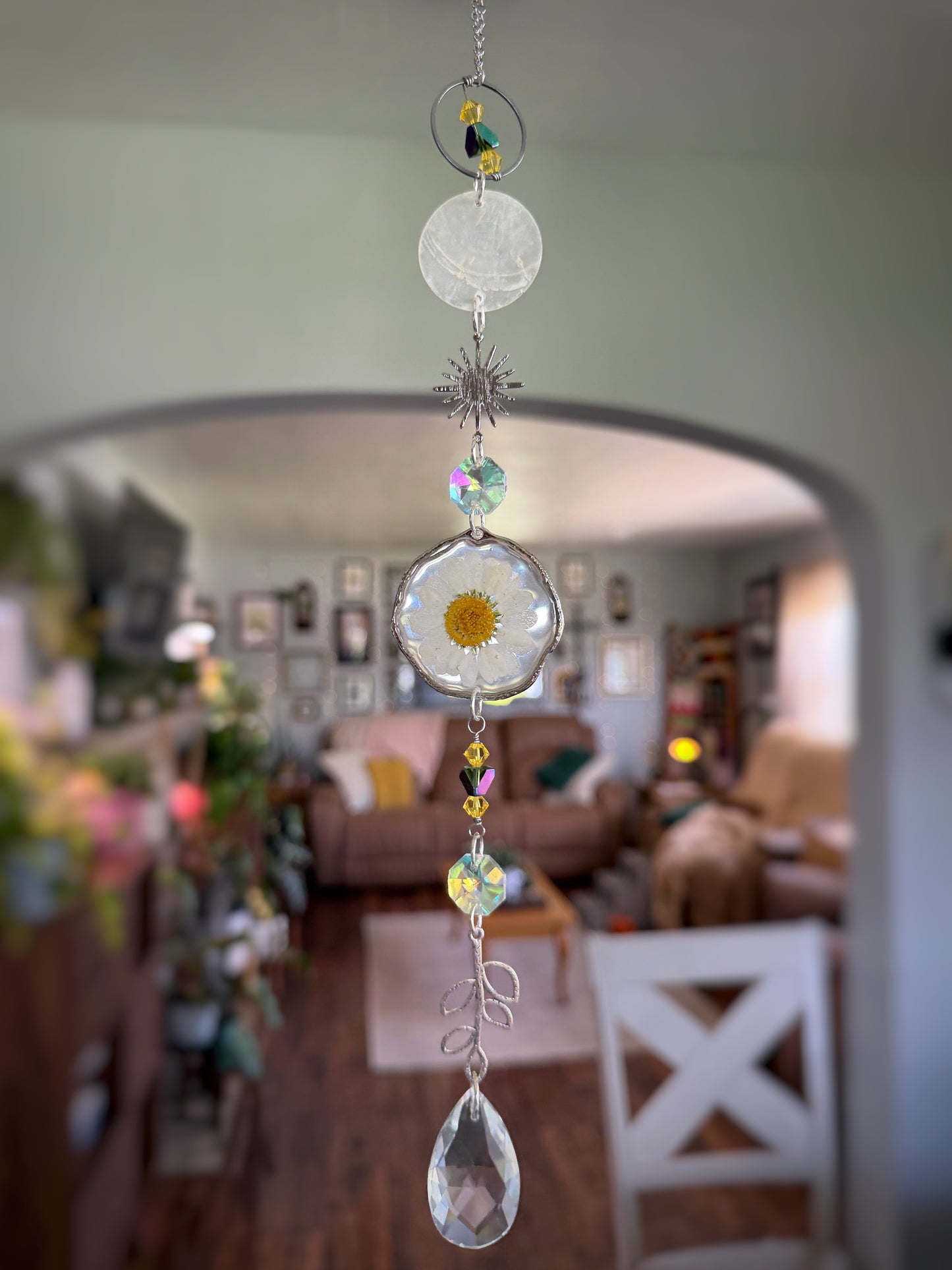 Green and Yellow Daisy Sun Catcher