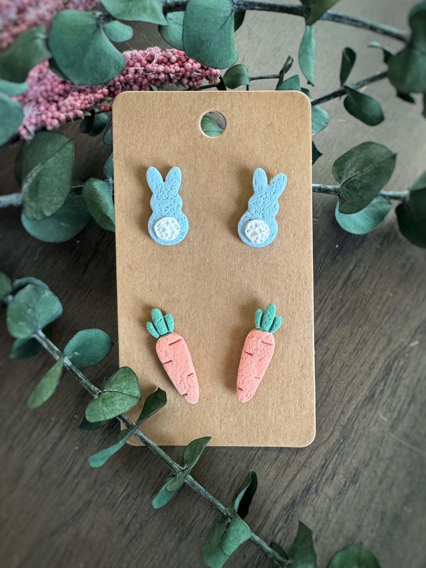 Bunny Tail and Carrot Studs
