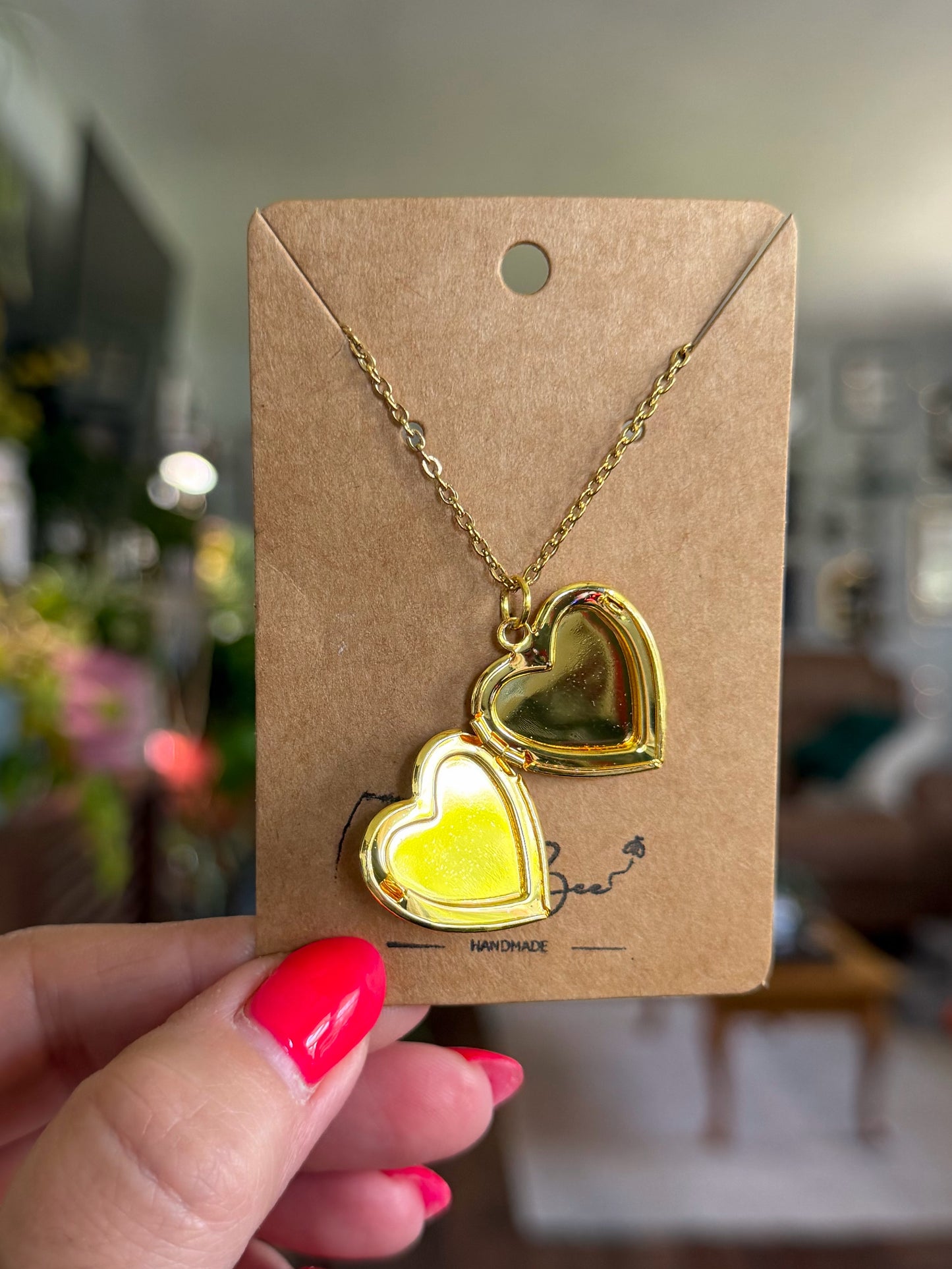 Forget Me Not Heart Locket Necklace