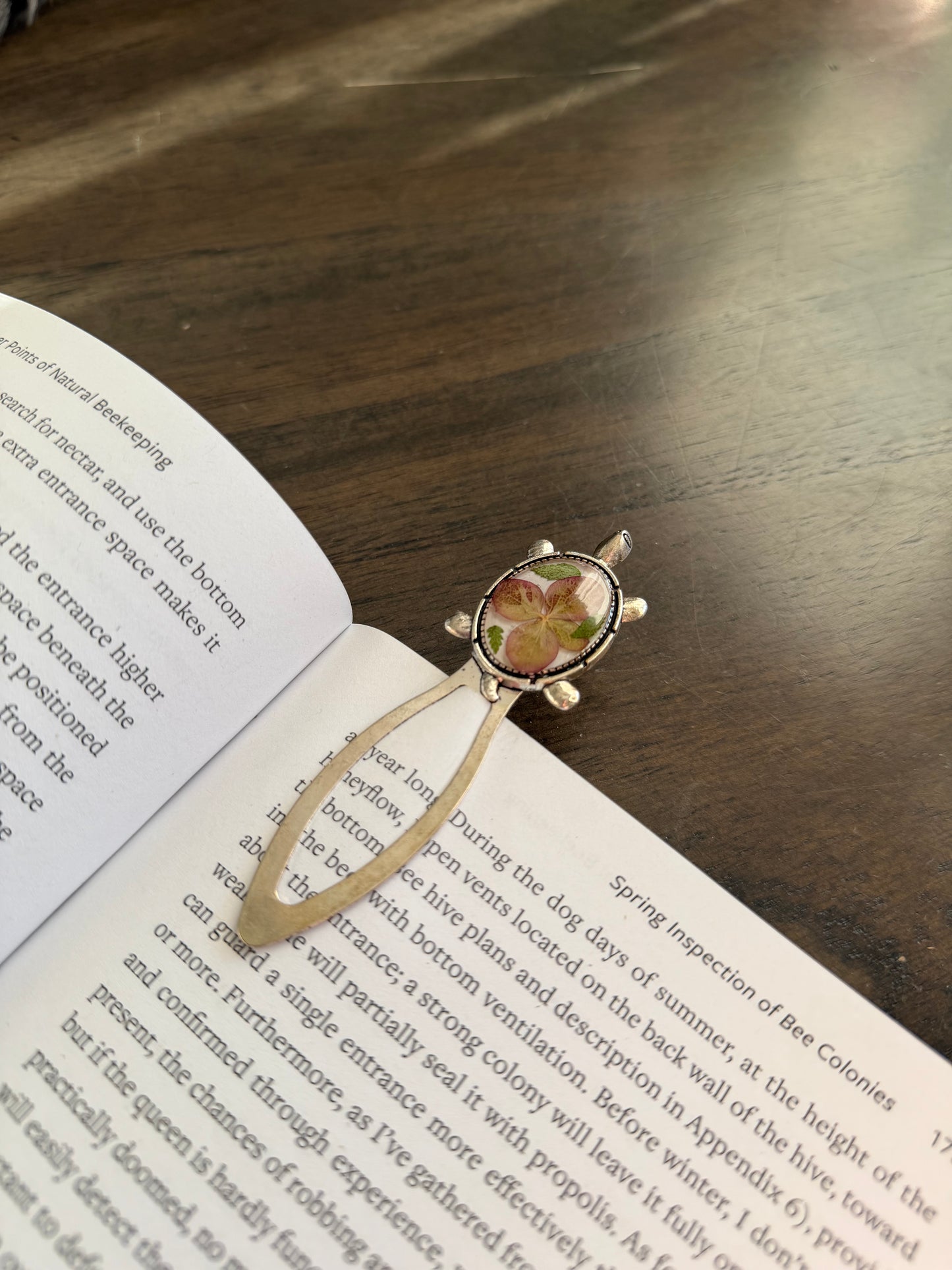 Hydrangea Turtle Bookmark