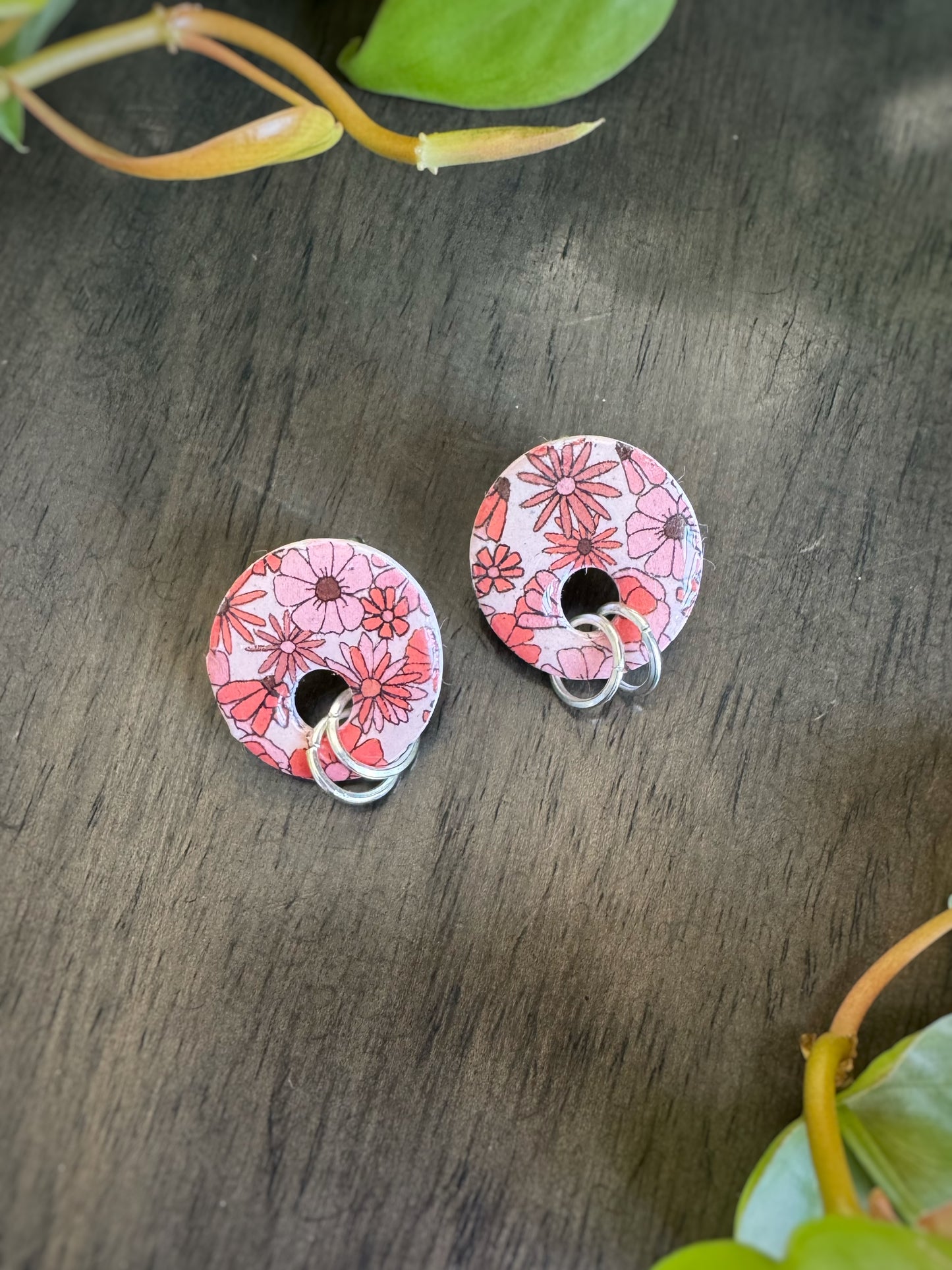 Floral Print Studs