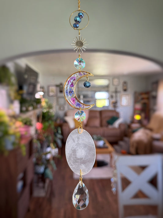 Purple Baby’s Breath Moon Sun Catcher