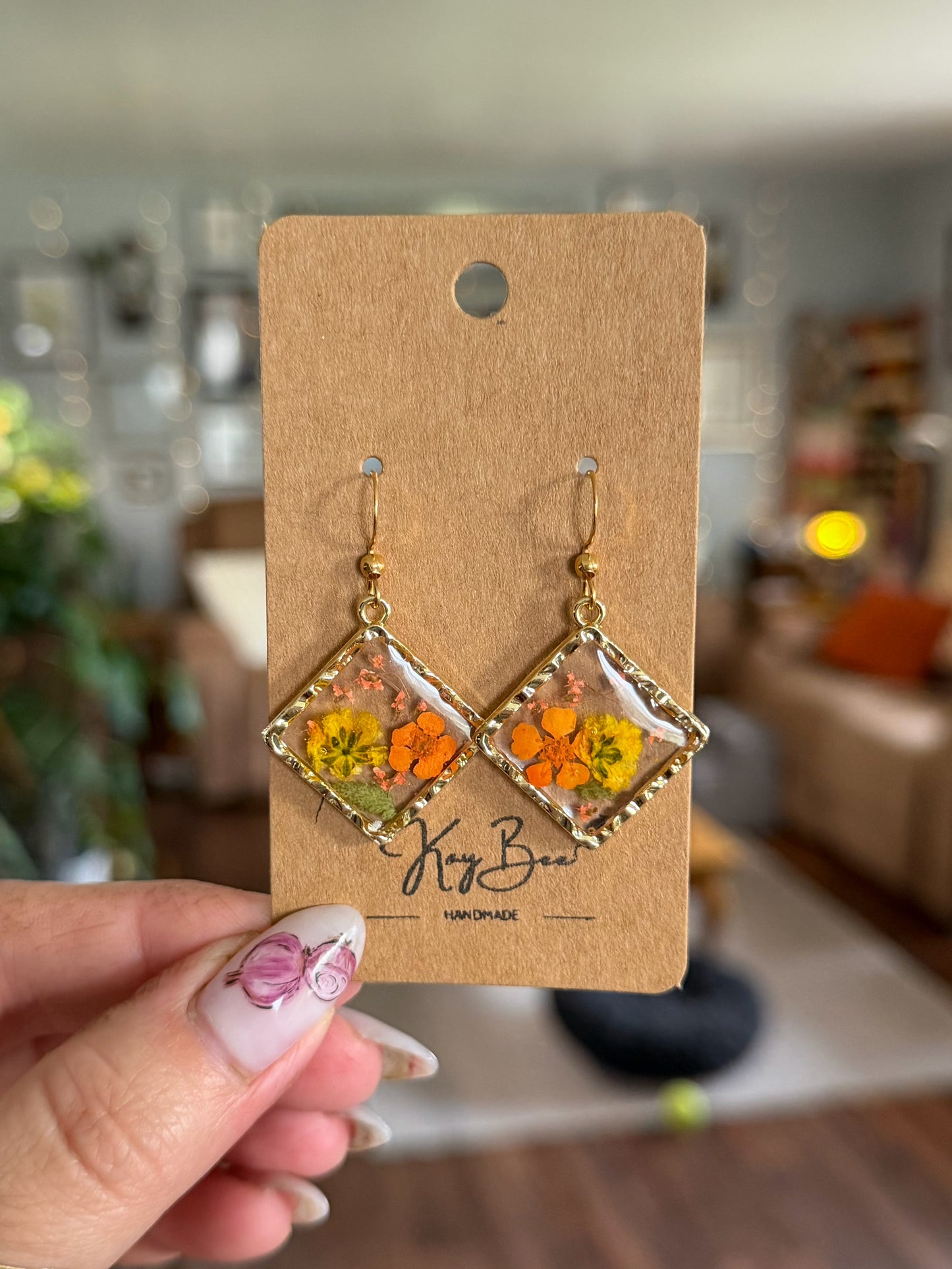 Gold Diamond Pressed Flowers