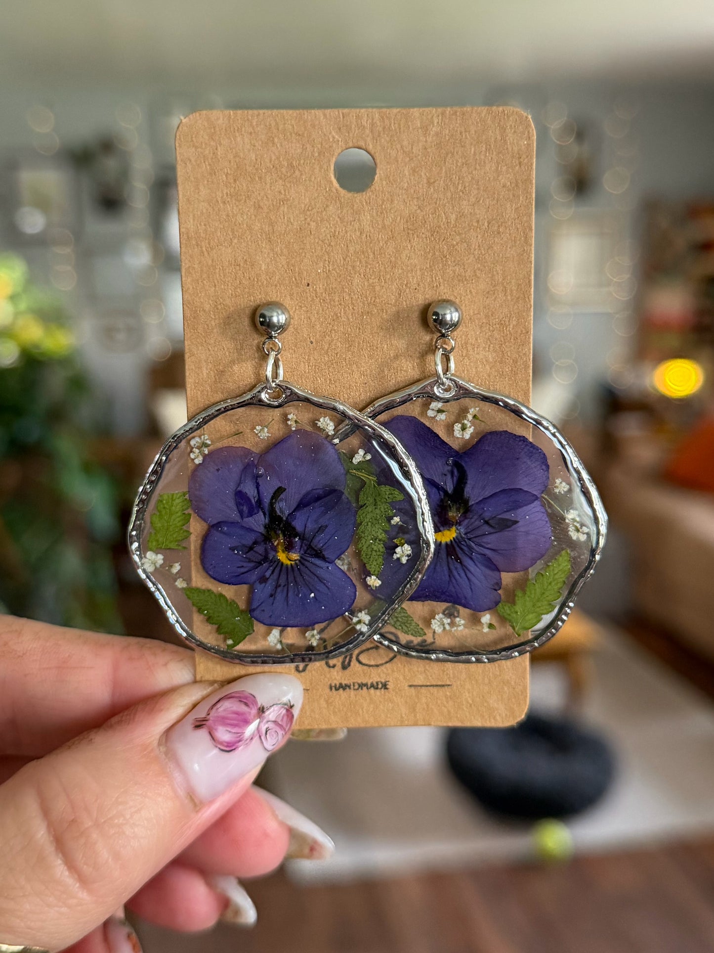 Purple Viola Earrings