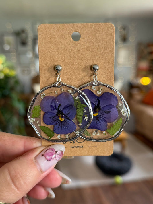 Purple Viola Earrings