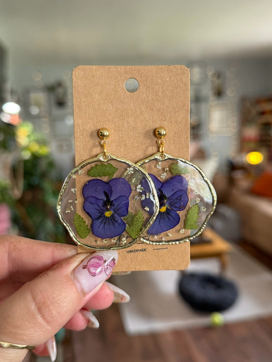 Purple Viola Earrings