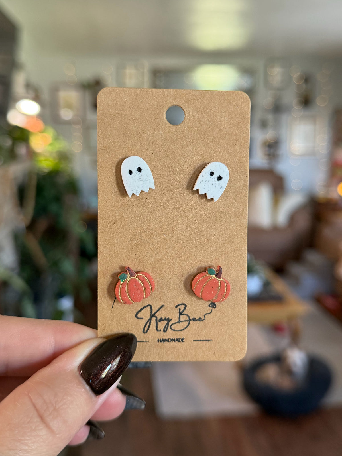 Ghost and Pumpkin Studs
