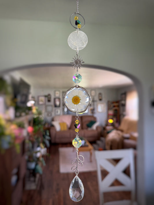 Green and Yellow Daisy Sun Catcher