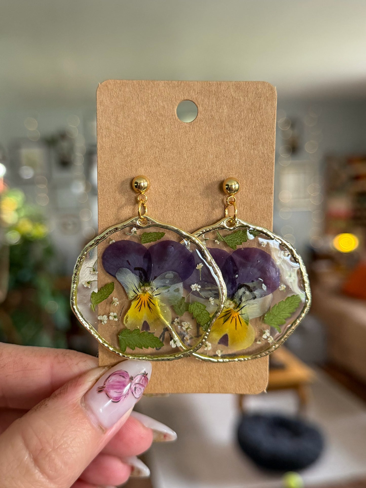 Purple Viola Earrings