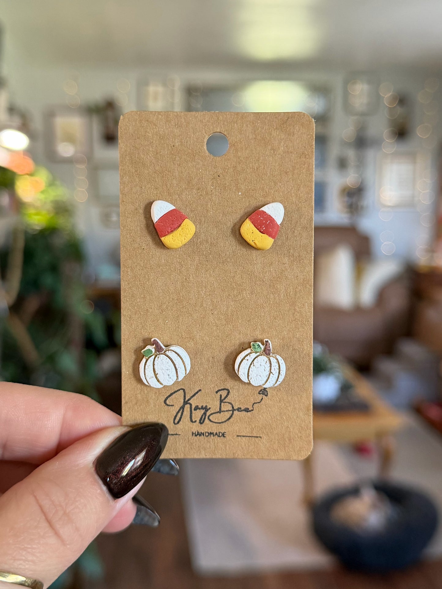 Candy Corn and Pumpkin Studs