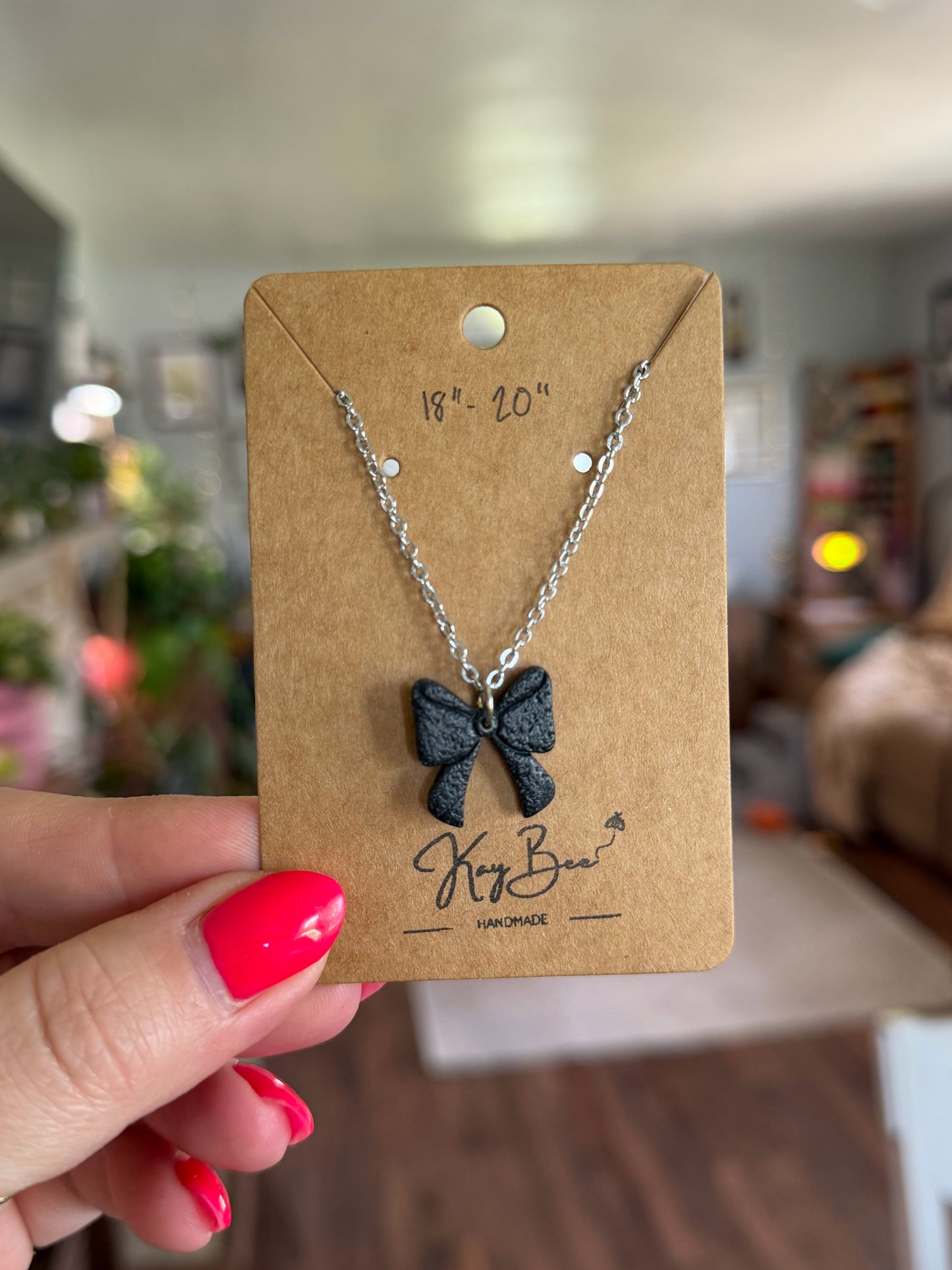 Black Bow Necklace