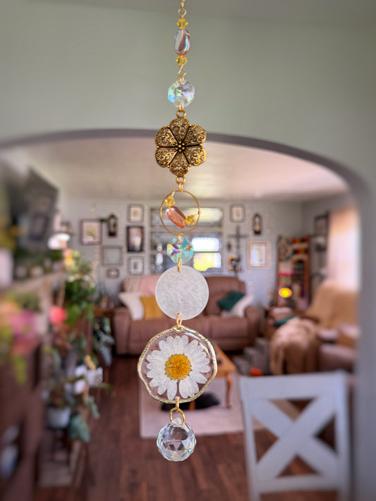 Orange and Yellow Daisy Sun Catcher