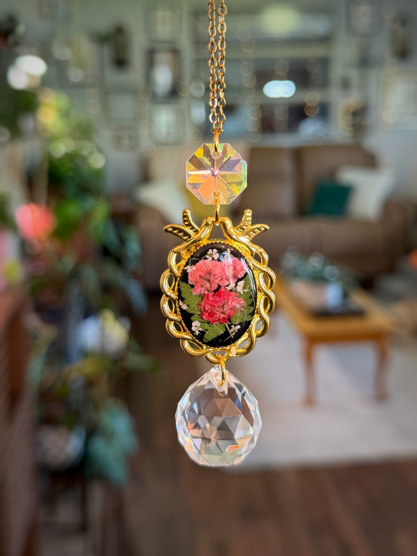 Gold Bird Rearview Mirror Charm