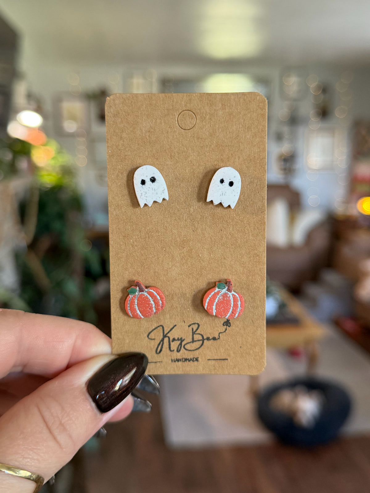 Ghost and Pumpkin Studs