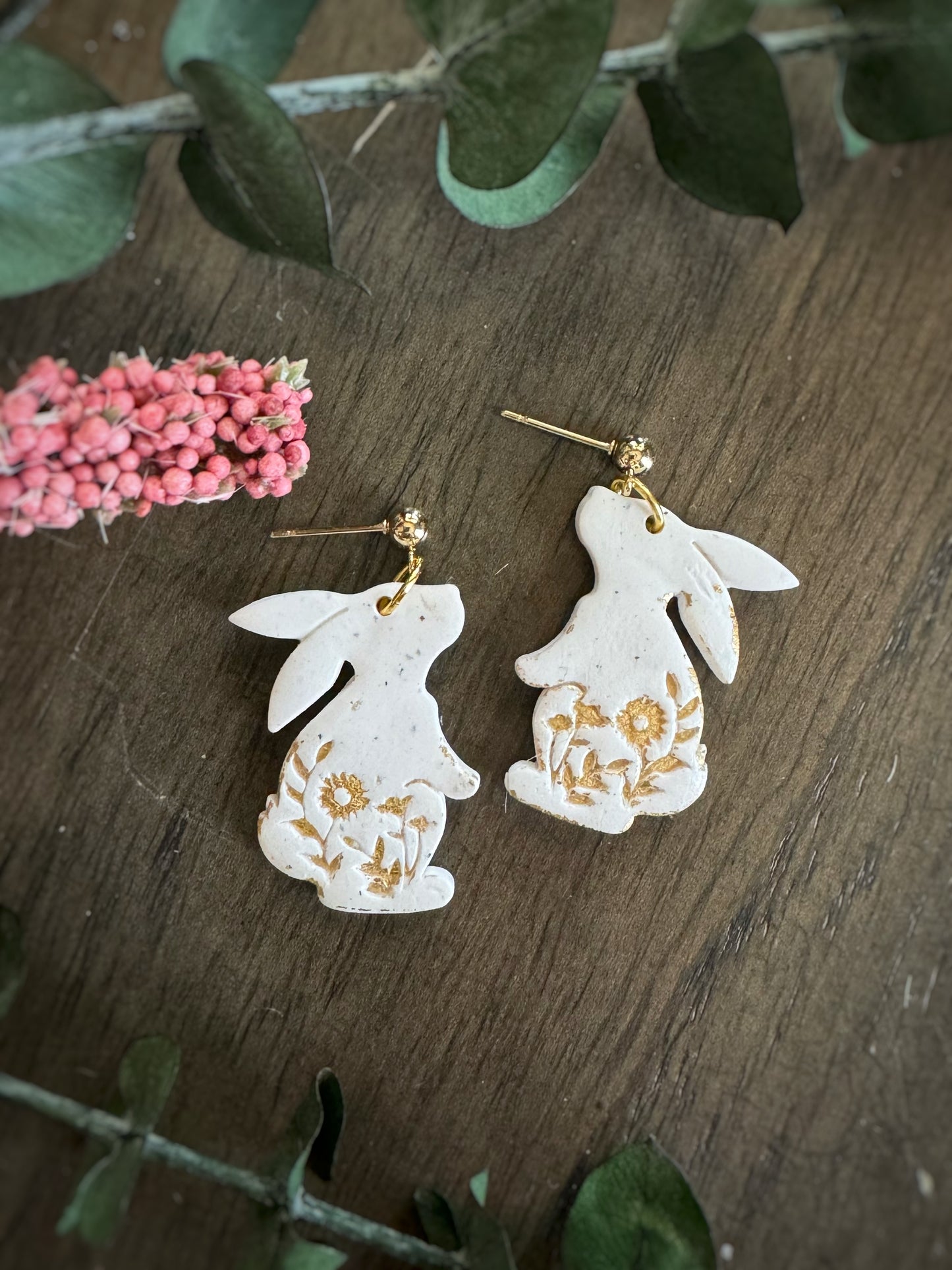 Metallic Floral Bunnies