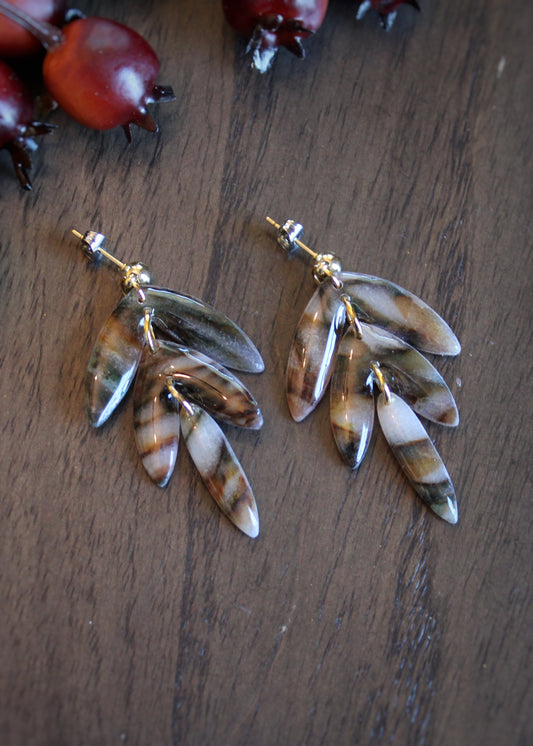 Fall Marble Leafy Dangles