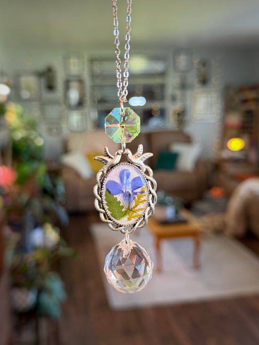 Silver Bird Rearview Mirror Charm