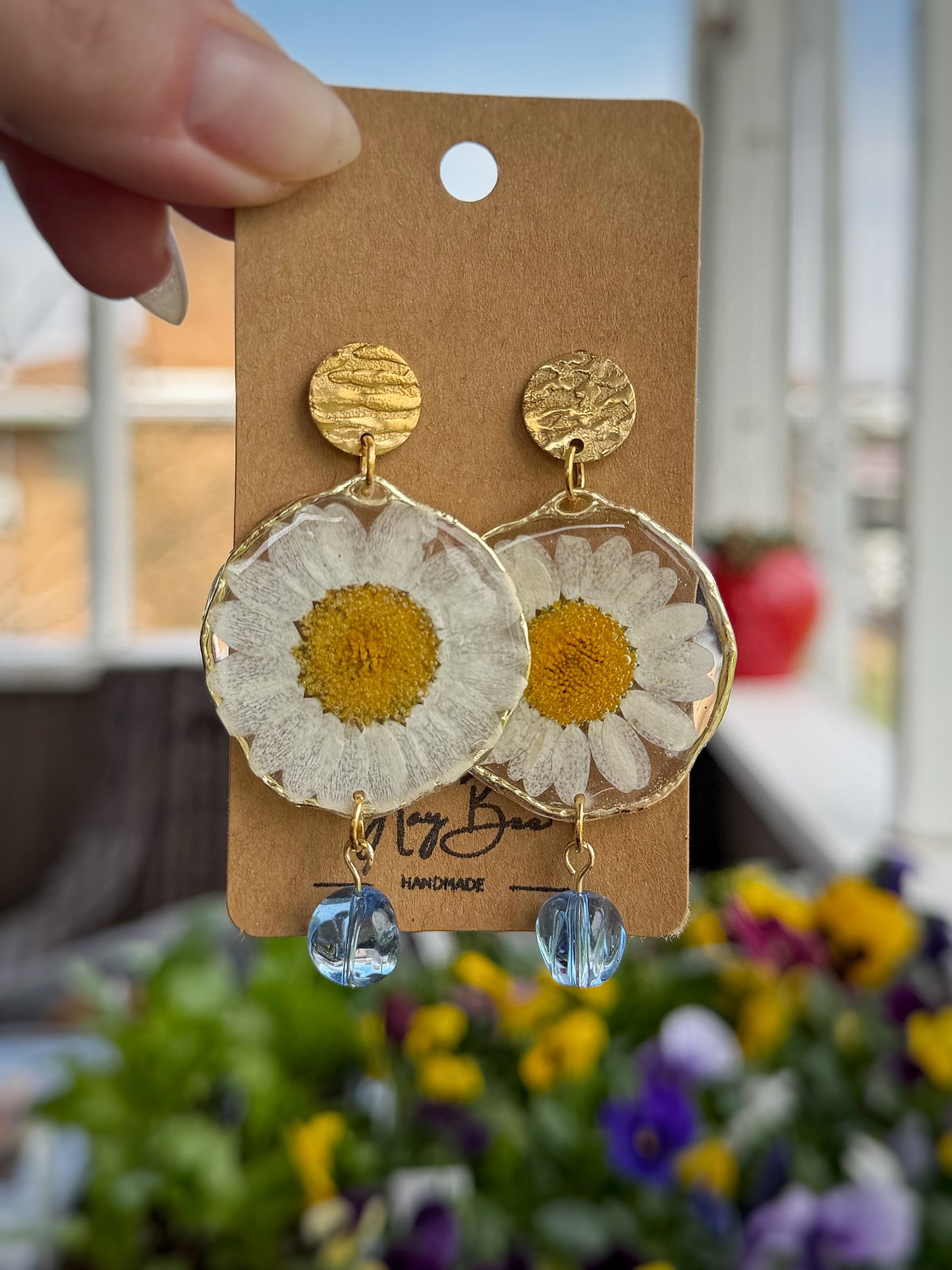 Dried Daisy Earrings