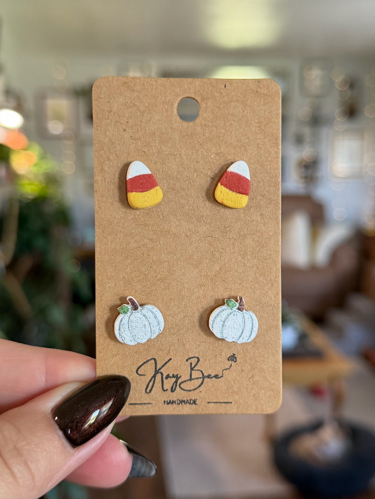 Candy Corn and Pumpkin Studs