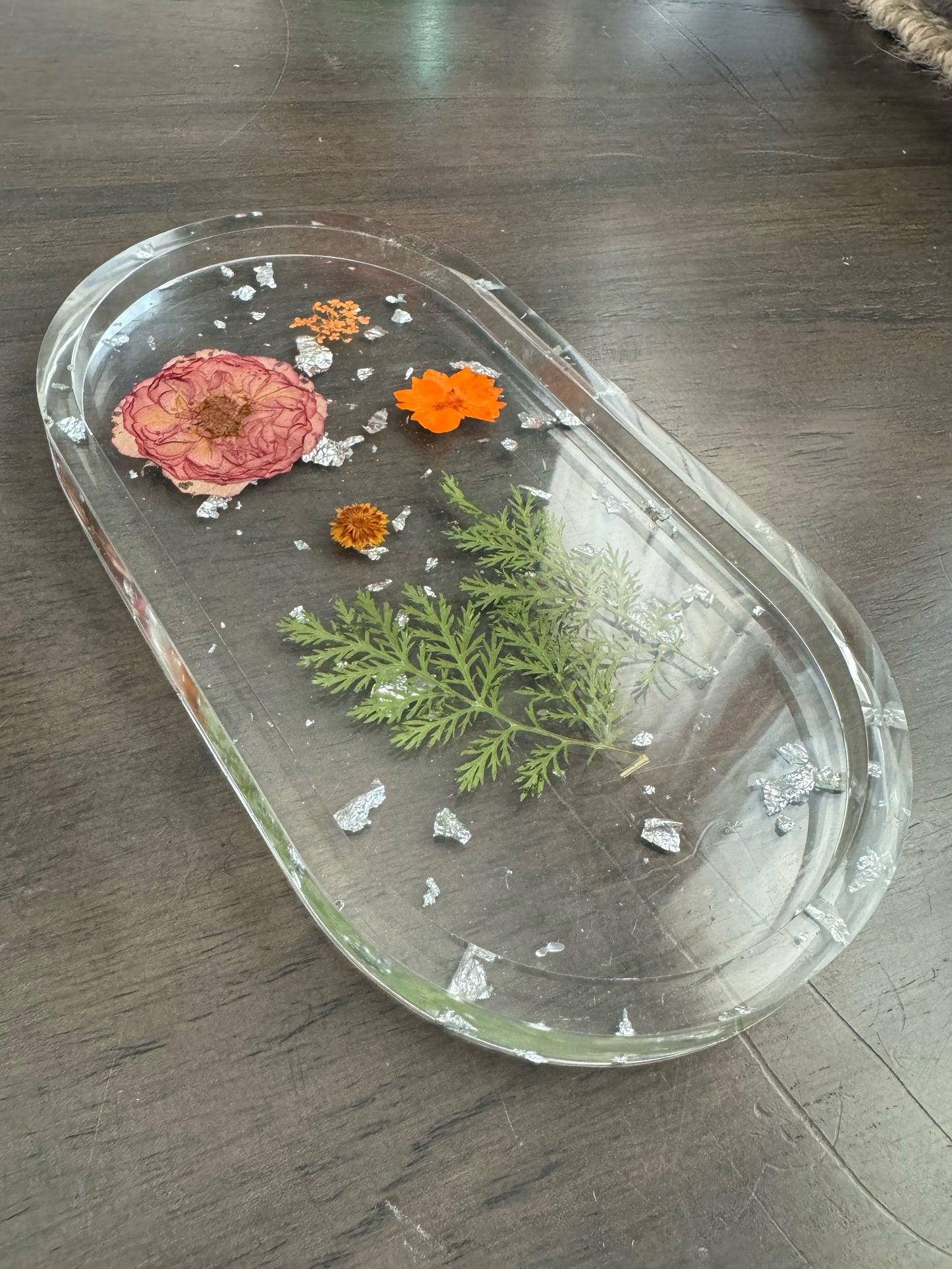 Orange and Pink Rose Ring Tray