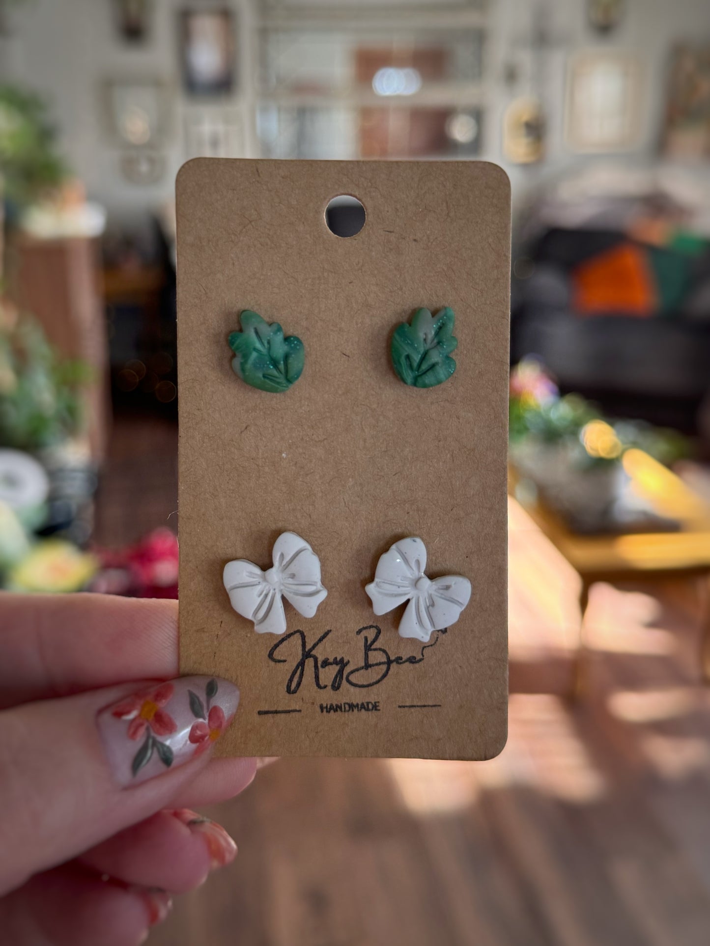 Bow and Leaf Studs