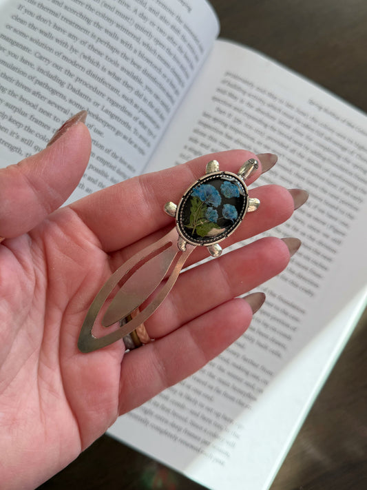Blue Baby’s Breath Turtle Bookmark