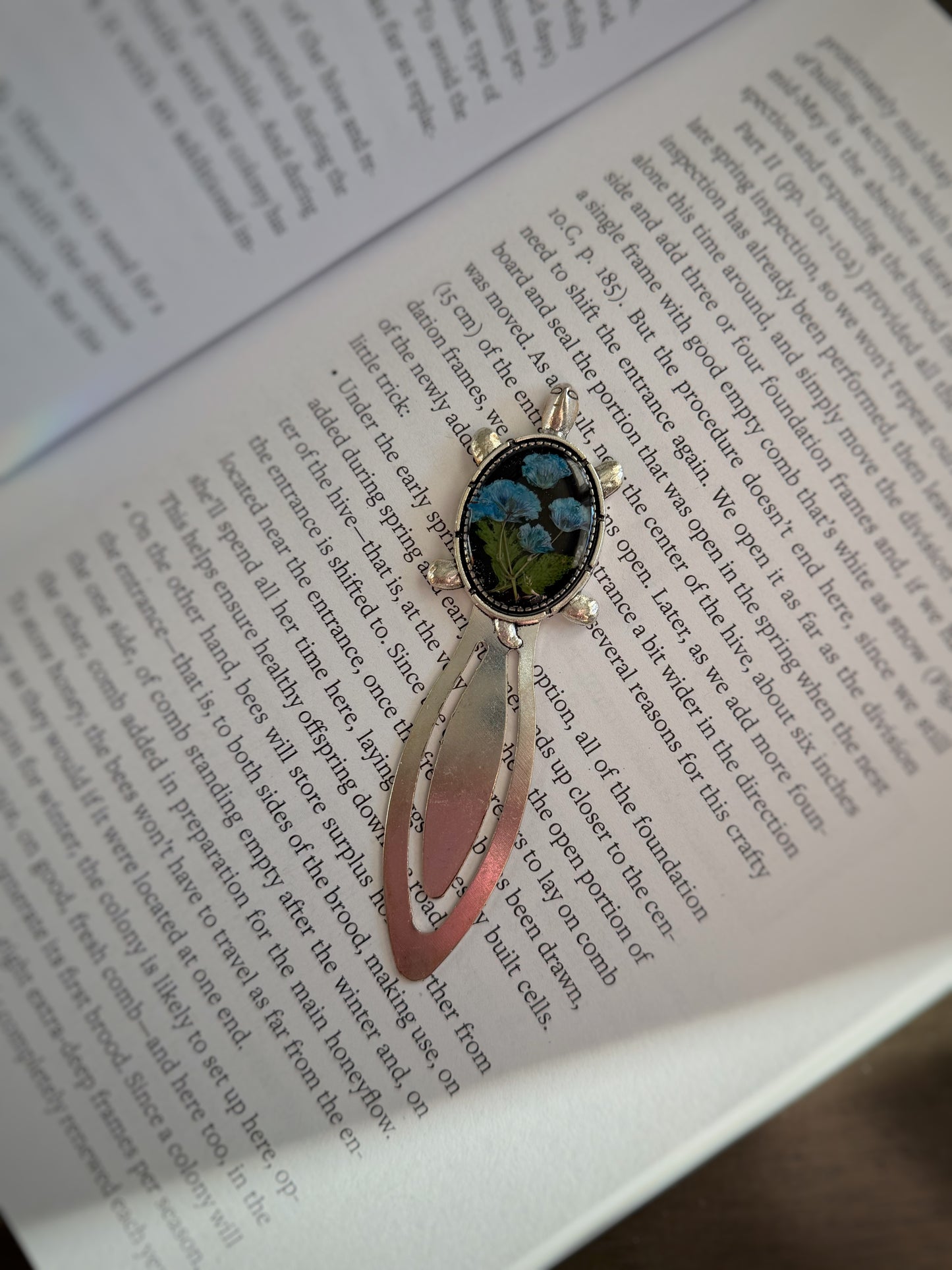 Blue Baby’s Breath Turtle Bookmark