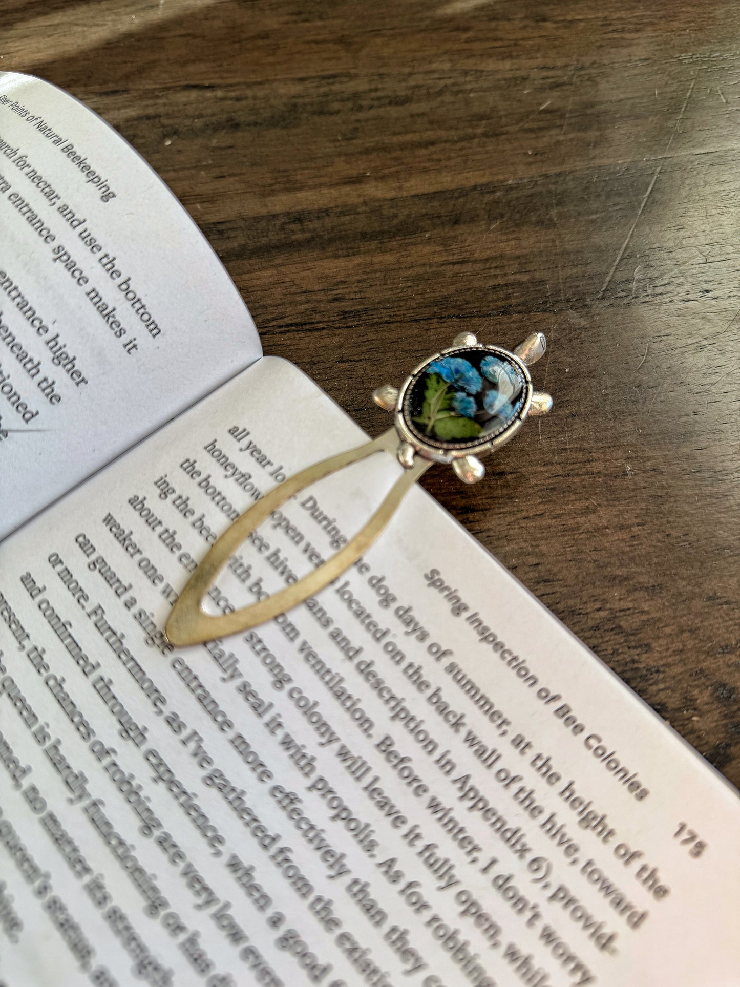 Blue Baby’s Breath Turtle Bookmark
