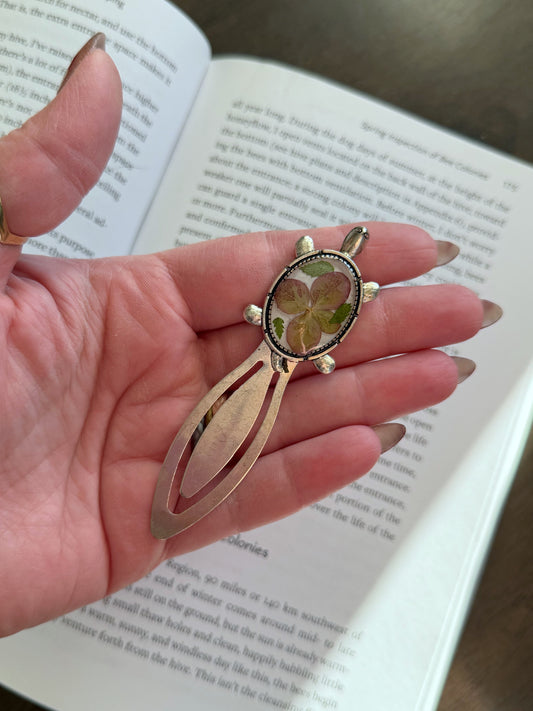 Hydrangea Turtle Bookmark