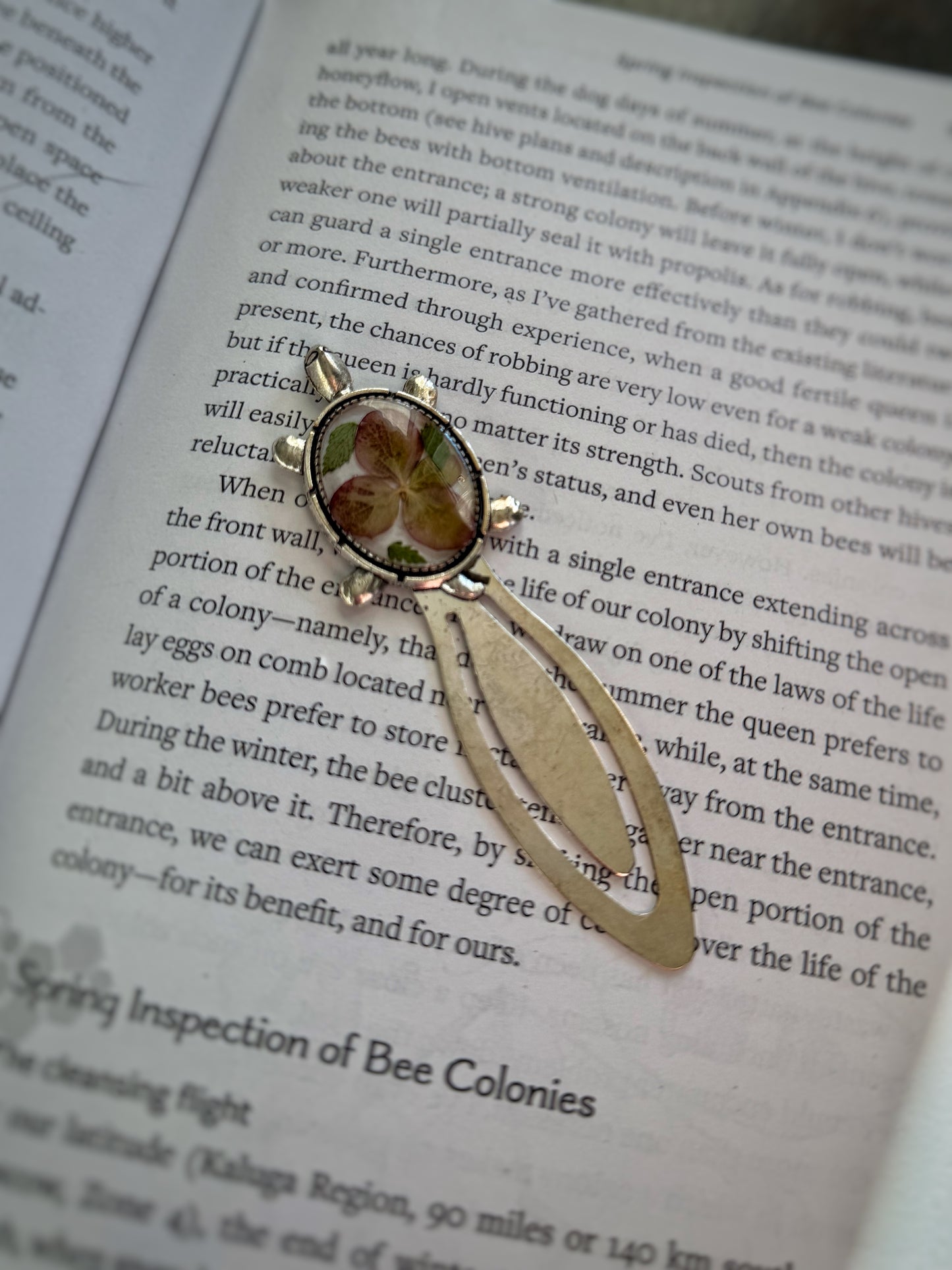 Hydrangea Turtle Bookmark