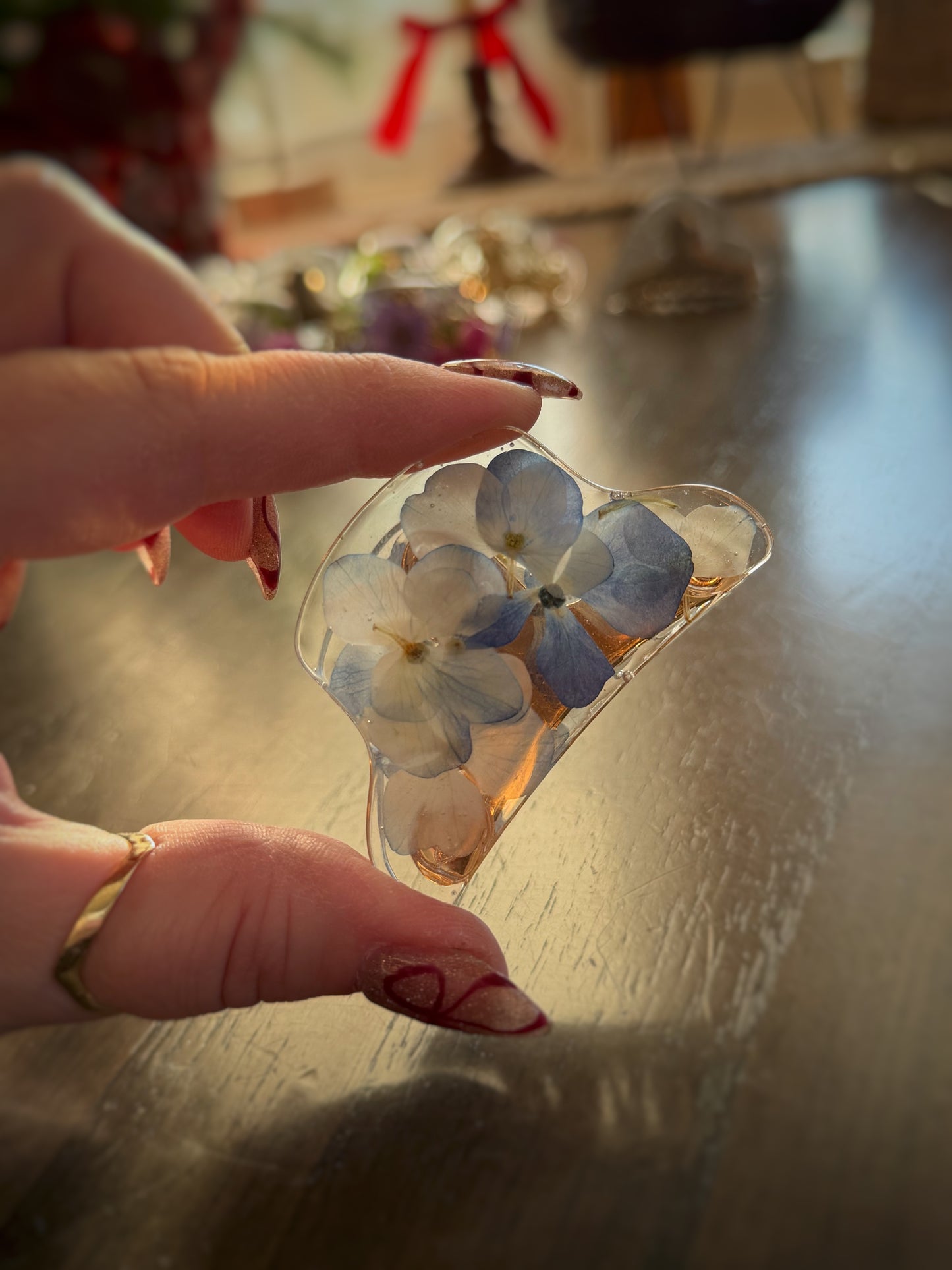 Blue Hydrangea Claw Clip