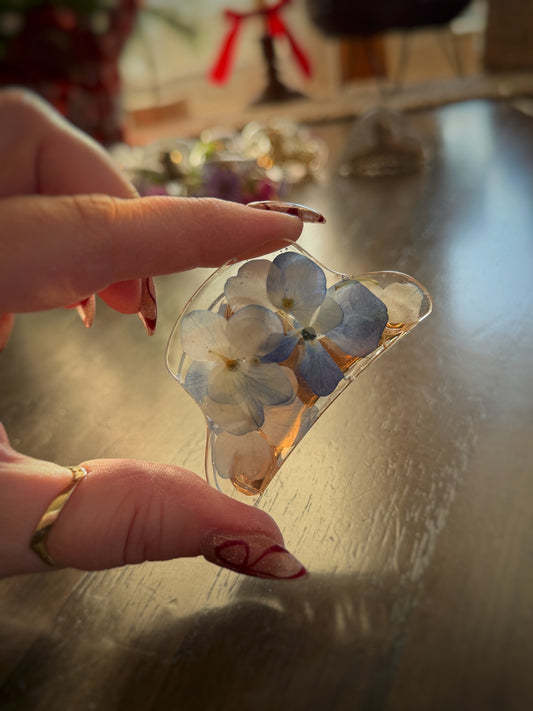 Blue Hydrangea Claw Clip