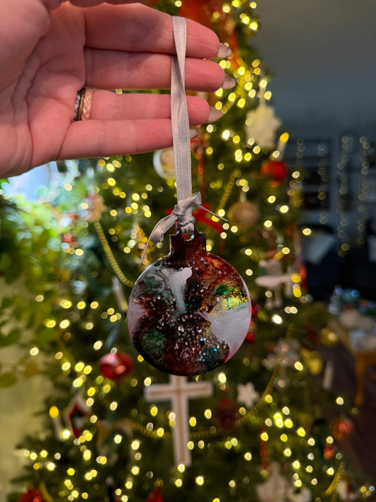 Silver Marbled Ornament