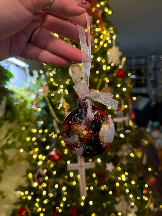 Silver Marbled Ornament 2