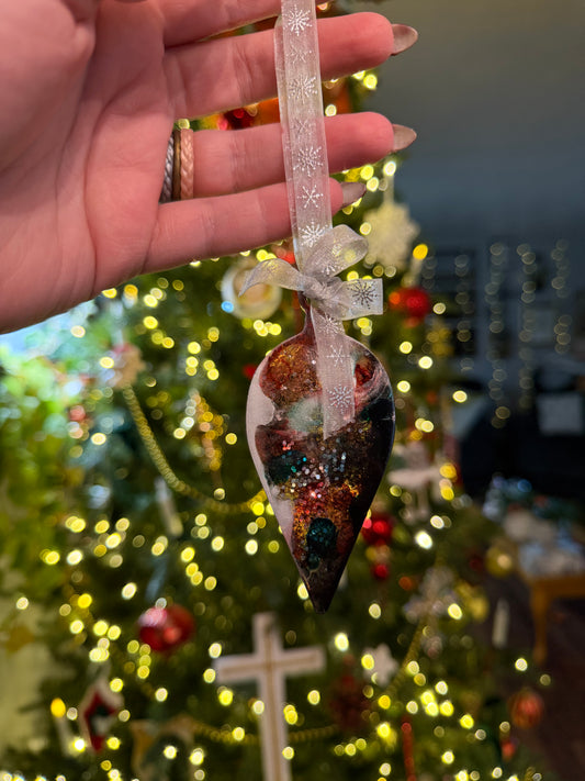 Silver Marbled Ornament 3