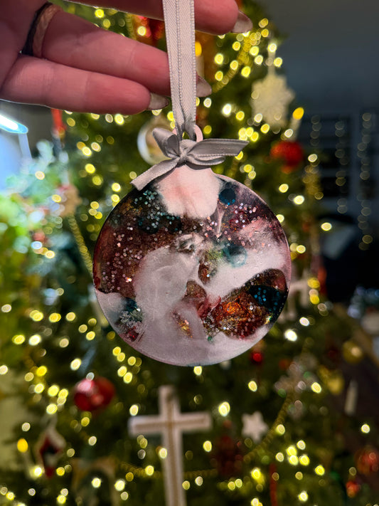 Silver Marbled Ornament 4