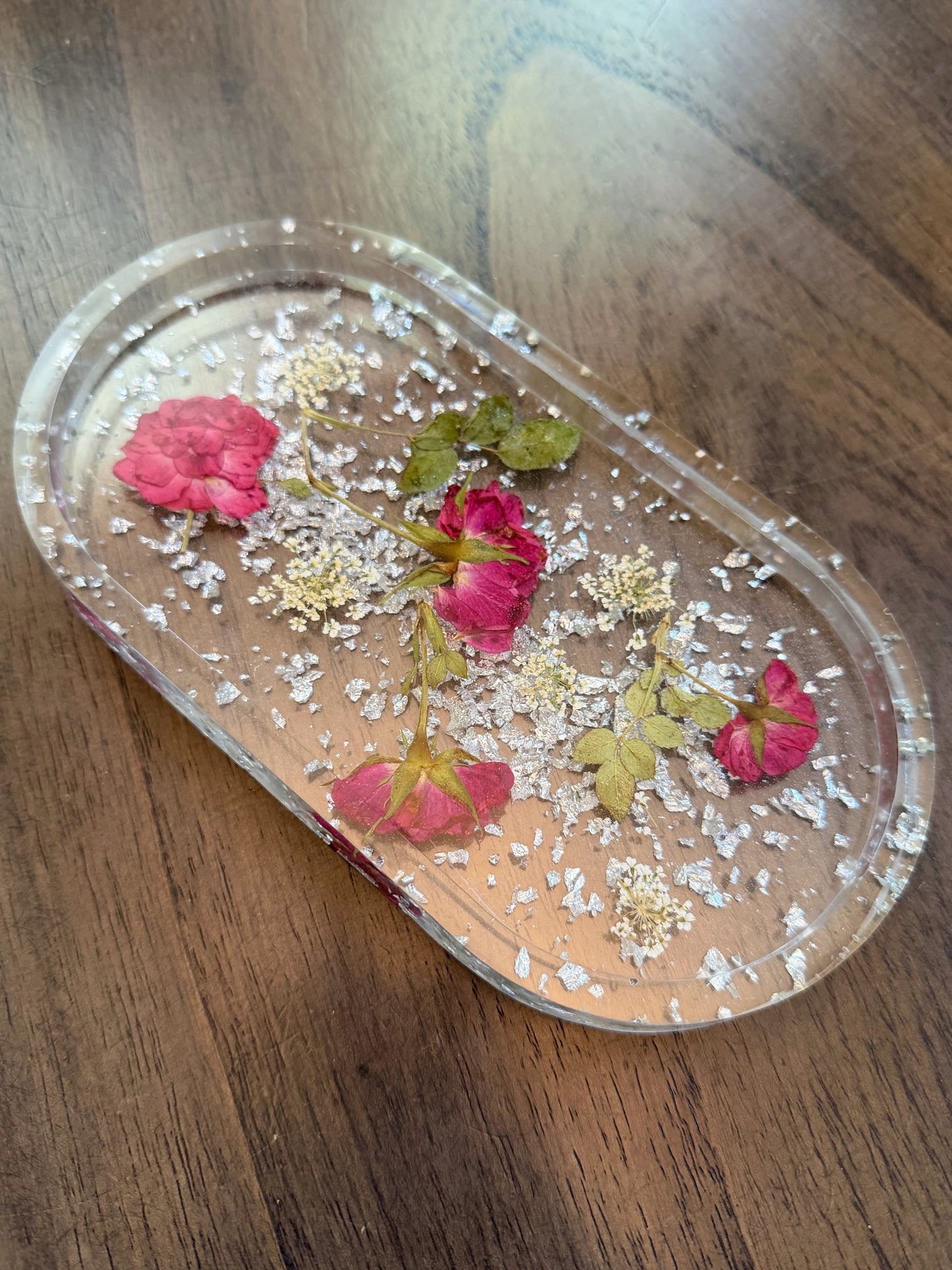 Silver Rose Ring Tray