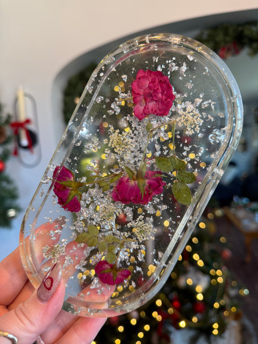 Silver Rose Ring Tray