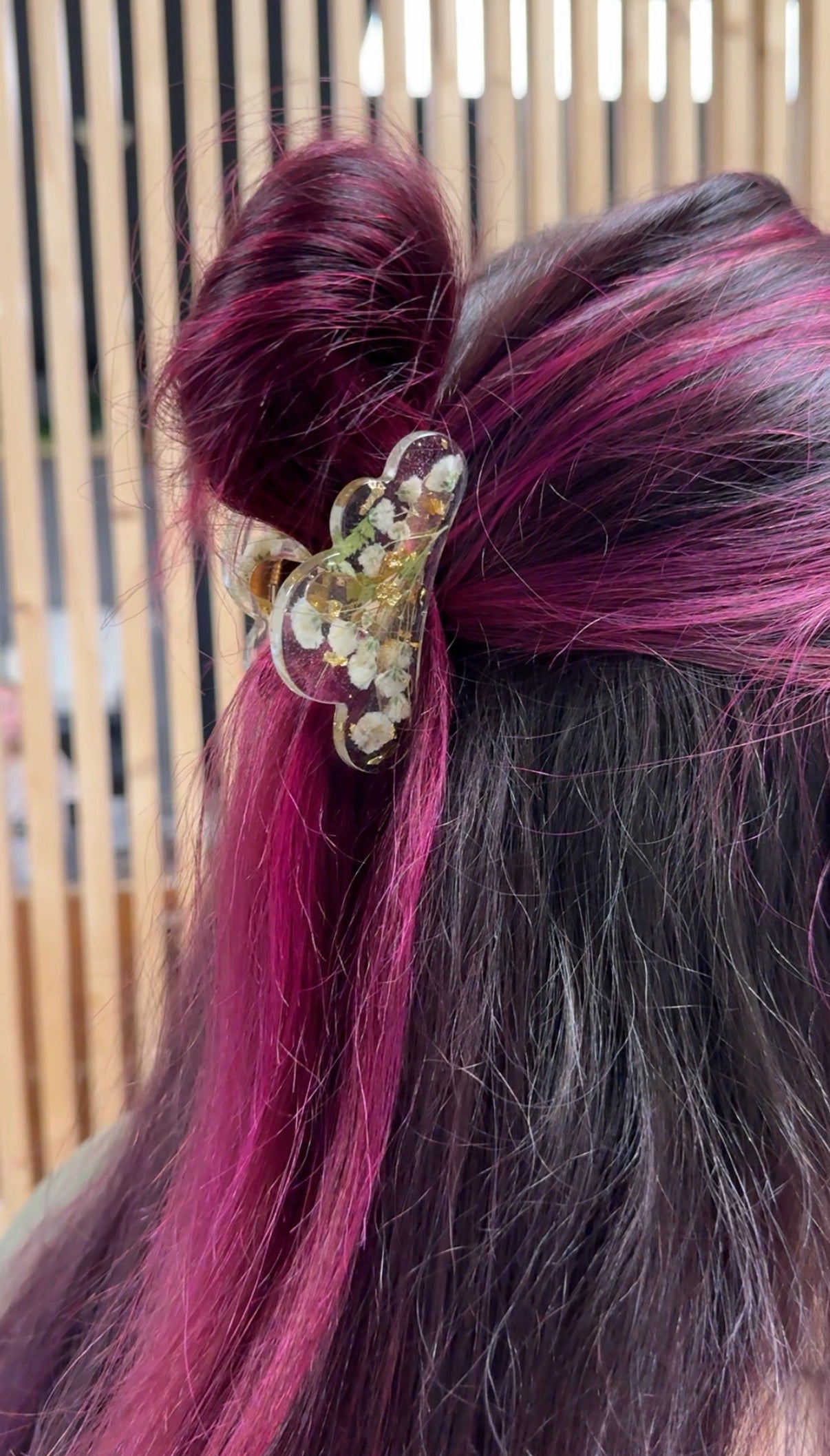 Holo Glitter Heart Claw Clip