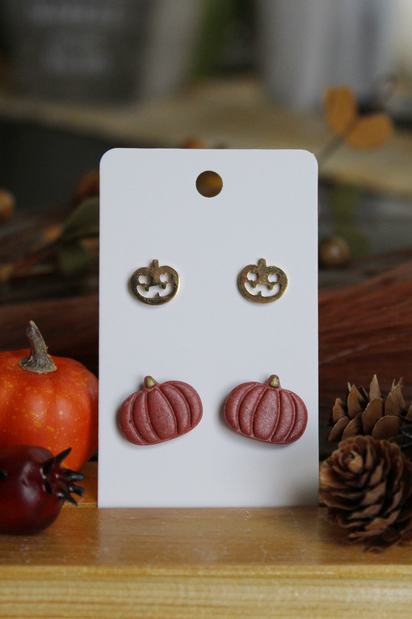 Pumpkin and Jack o’ Lantern Studs