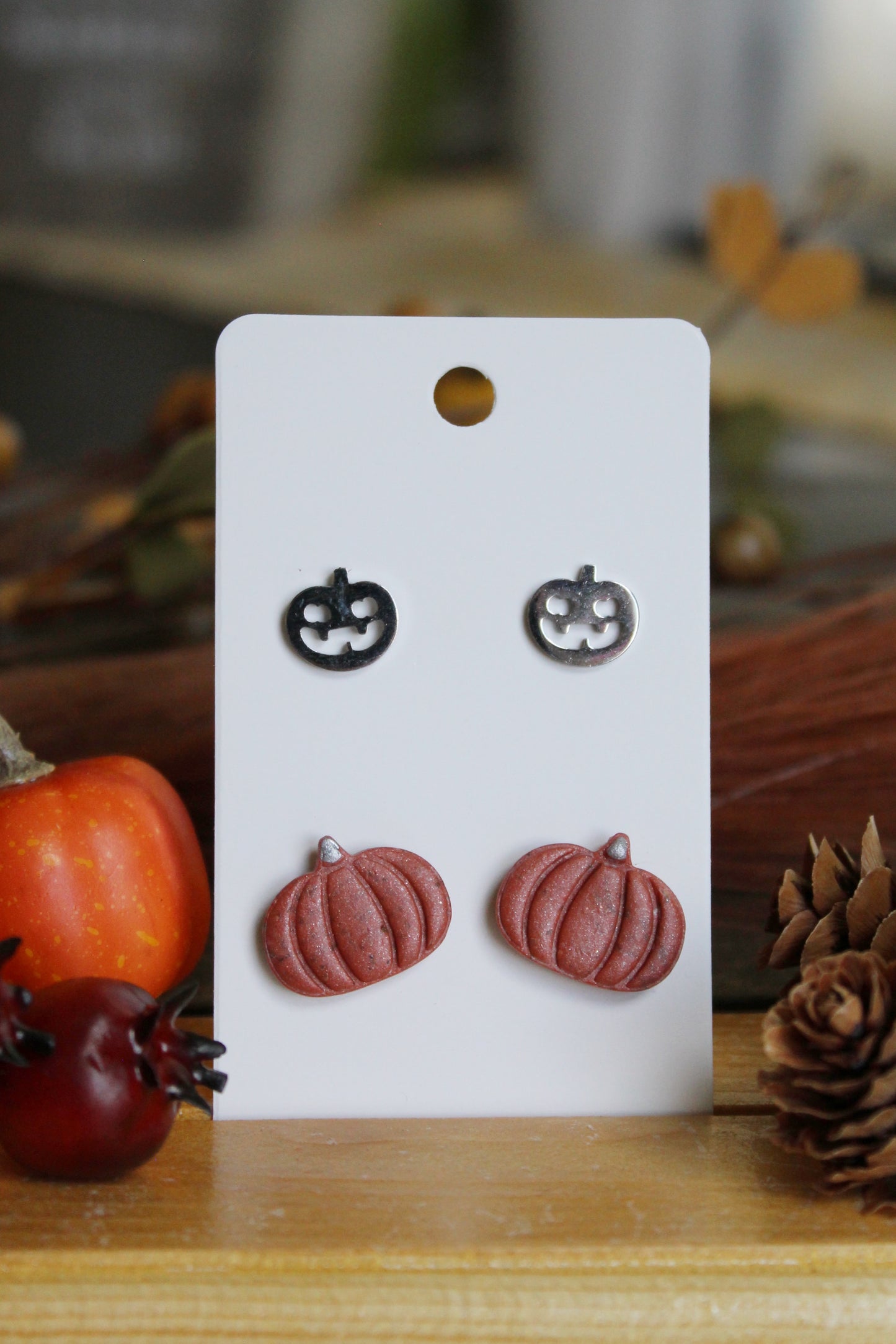 Pumpkin and Jack o’ Lantern Studs