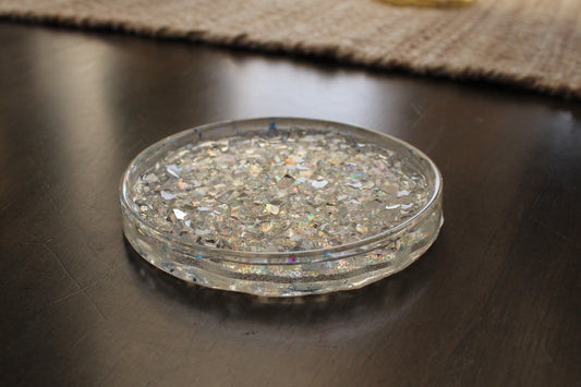 Clear Iridescent Ring Dish