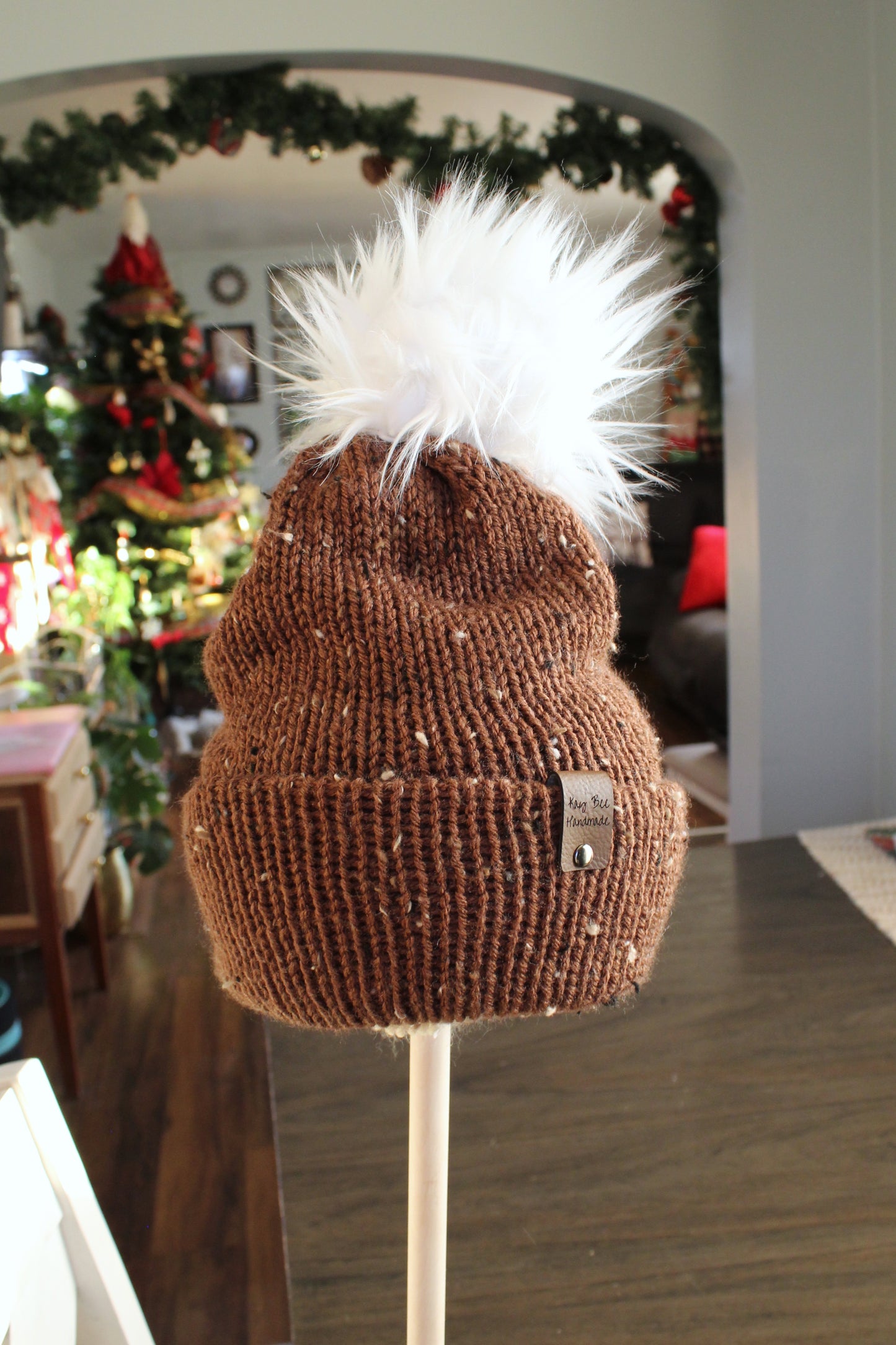 Brown Tweed Cuffed Hat