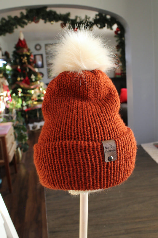 Burnt Orange Cuffed Hat