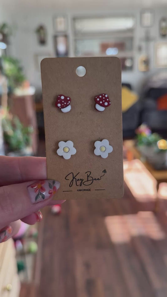Mushroom & Daisy Studs